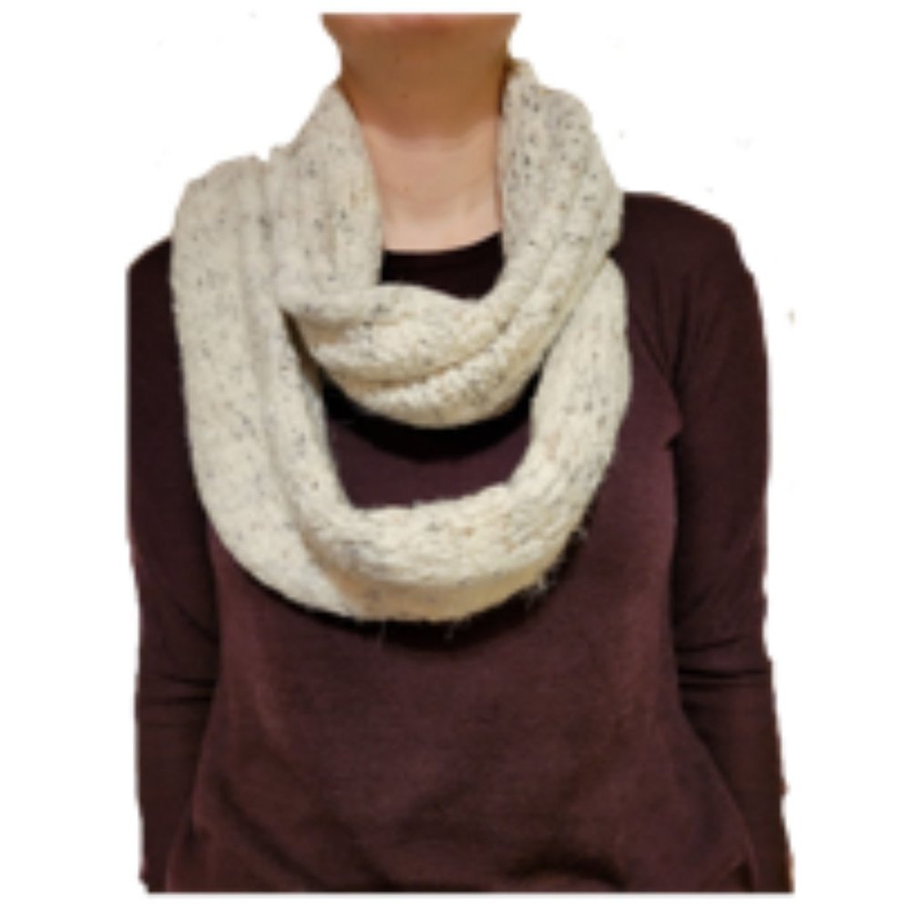 Long White Knit Scarf